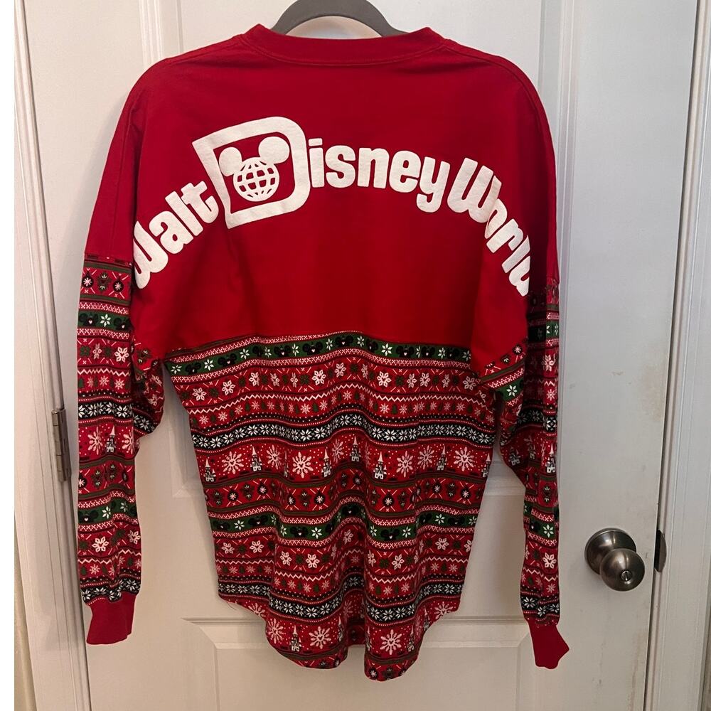 Disney Christmas Santa Mickey Mouse Fair Isle Spirit Jersey Red Small Holidays